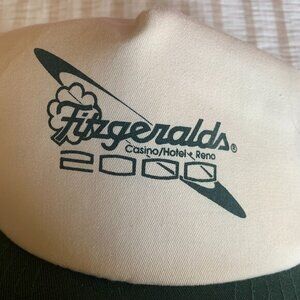 Vintage Fitzgeralds Casino Hotel Reno‎ 2000 Trucker Hat Cream Green Nissin Cap